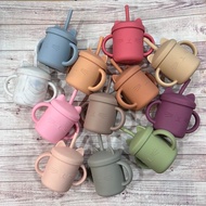 Taiwan FDA Legal Import > Little Cute Cat Silicone Learning Straw Cup (Free Brush)