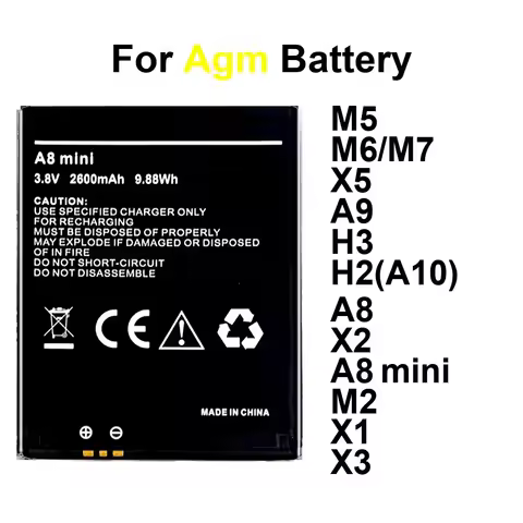 Mobile Phone Battery Reliable Power 1970-6000Mah For Agm A10 A8 A9 H3 M2 M5 M6 M7 X1 X2 X3 X5 Mini