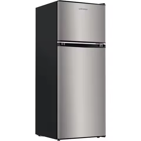 Upstreman 4.0 Cu.Ft. Mini Fridge with Freezer, Dorm Essentials, Double Door, Small Refrigerator for 