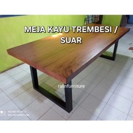 meja makan trembesi ,meja makan minimalis, meja makan kayu trembesi - 150x80