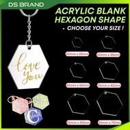 Akrilik Bentuk Hexagon DIY Rantai Kunci / Hexagon Shape Acrylic DIY Shape Keychain / DS Brand M2