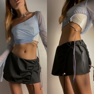 Try_yorata l Velvet biker shorts A line skortJamba biker shorts Paris top กางเกงขาสั้น สีพื้น ผ้ายืด