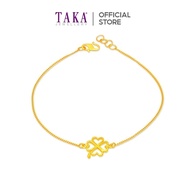 TAKA Jewellery 916 Gold Bracelet with Clover-shaped