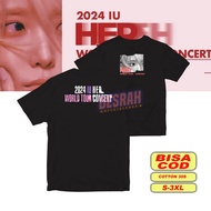 S-5XL Ready stock kaos korean kpop iu H.E.R world tour 2024 versi BLACKWHITE foto