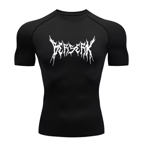 Gym Workout Rash Guard for Men Athletic Quick Dry Compression Shirts Berserk Print Tshirts Tees Tops