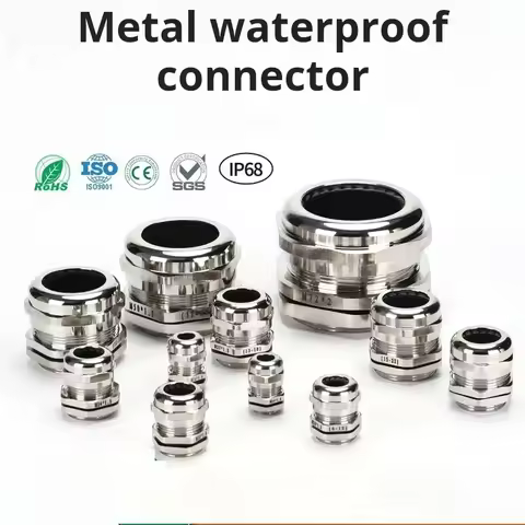 10pcs Stainless Steel IP68 PG7 PG9 PG11 M6 M8 M10 M12 Cable Gland for 1mm-14mm Wire Cable Metal Wate