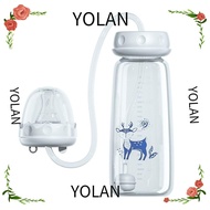 YOLANDAGOODS Hands-Free Baby Bottle, Gravity Ball with Straw Brush Feeding Bottle Set, 8oz/240ml Sel