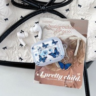 Simple Blue Butterfly Flower AirPods Pro3 Case AirPods 4/4anc Case AirPods Case For AirPods 1/2/3/4/