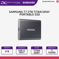 DYNACORE - Samsung Portable T7 2TB External SSD hard drive USB 3.2 (Gen 2) Titan Grey MU-PC2T0T/WW