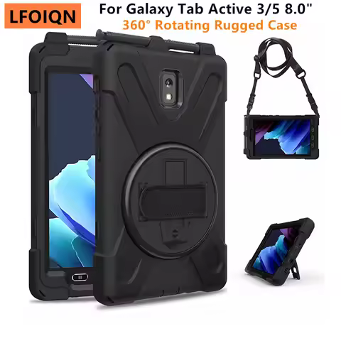LFOIQN 360° Rotating Rugged Case for Samsung Galaxy Tab Active 5 3 8.0 inch SM T570 T575N T577 X300 