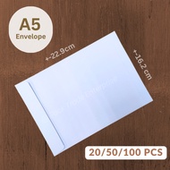 [ 20/50/100 PCS ] A5 White Envelope/ Sampul Surat Putih/ Wedding Envelope/ No Window Envelope/信封 A5 