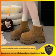 gumahus | รองเท้าบูทหิมะสำหรับผู้หญิง วัสดุฝ้าย อบอุ่น สไตล์ UGG สำหรับเดินป่า