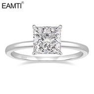 EAMTI 2CT 925 Sterling Silver Engagement Rings Princess Cut Cubic Zirconia CZ Wedding Promise Rings 