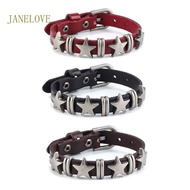 JLOVE Leather Cuff Biker Bracelet Wristband Punk Leather Spike-Bracelet Vintage Belt