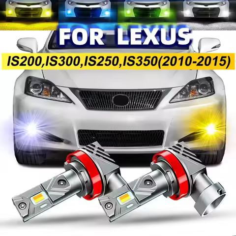 2x Car LED Front Fog Lights Bulbs Dual Colors Switchback White Yellow For Lexus IS200 IS300 IS250 IS