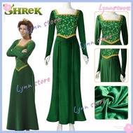 Princess Fiona Cosplay Costume Shrek Fiona Green Long Dress Stage Show Costumes Child/Adult Size