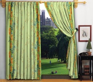 LELONG Cozzi Rosemary Green French Pleated 4 Panel Sliding Door Curtain Langsir Ready Made Curtains 