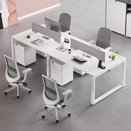 Modern Office Workstation Table with 4-6 Person Desk and Chair Set, Simple Design