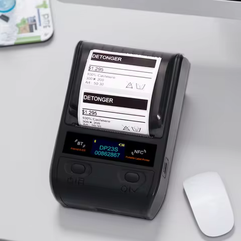 DETONGER 300DPI DP230S/DP30S Multifunctional Wireless BT Mobile for Android iOS Barcode Thermal Labe
