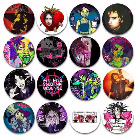 Pop Album Cover FRANKENSTEIN GIRLS Badge Mindless Self Indulgence Jamie Hewlett Icon Cartoon Brooche
