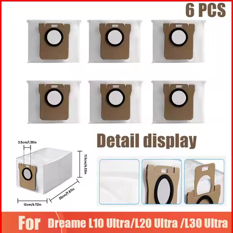 For Dreame L10 Ultra/L20 Ultra /L30 Ultra large capacity Dust Bag Mop Pads Kit Dust Bag Mop Pads Acc
