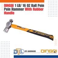 DINGQI 1 LB/ 16 OZ Ball Pein Pein Hammer With Rubber Handle