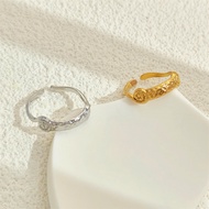 Jewelry 18K Gold Stainless Steel Color Retention Exaggerated Ring Feel INS Light Luxury Titanium Ste