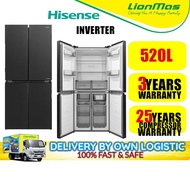 HISENSE 520L 4 Door Inverter Refridgerator RQ555N4ABN Fridge - Peti Sejuk
