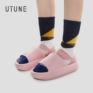 UTUNE 4.5CM Sandal Slides Women And Men Platform Home Slippers EVA Thick Sole Soft Indoor Shoes Coup