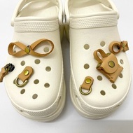 皮革手工製作 Crocs 吊飾獨特 洞洞鞋配件 洞洞鞋 DIY 3D Crocs