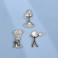 Funny Stick Figure Enamel Pin Creative Designer Megaphone Guy Brooch Lapel Badges Backpack Accessori