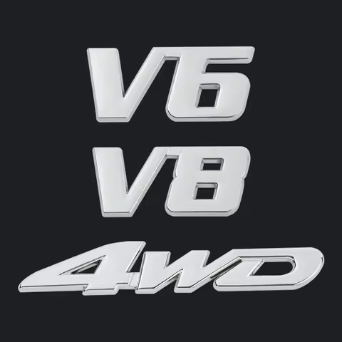 3D Auto Decal Car Sticker 4WD V6 V8 Car Sticker Trunk Lid Vehicle Tailgate Chrome Emblem Badge Car S