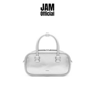 JAM MUVA Boston Bag Silver Genuine Leather Y2K Women's Handbag Shoulder Korean Fashion
