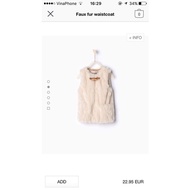 Zara kid fur vest size 13/14y