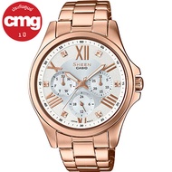 Casio Sheen นาฬิกาข้อมือผู้หญิง SWAROVSKI พิงค์โกลด์ สายสแตนเลส สายสแตนเลส รุ่น SHE-3806PG-7A