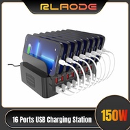 16 Ports USB Charging Station 150W Universal Multi USB Charger Stand Dock Fast Charge Power Adapter 