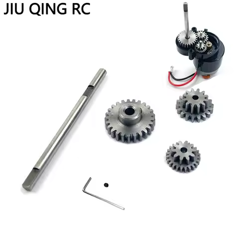 RC Car Metal Transmission Gear with D-Axis Transmission Steel Gear Set for WPL D12 1/10 Upgrade Part