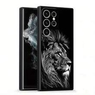 1pc Creative Bold Lion Pattern Straight Edge Magic Cube Liquid Soft Silicone Phone Case Compatible W
