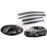 Mazda 3 Sedan 2014-2019 OEM Stainless Steel Chrome Lining Injection Car Window Door Visor