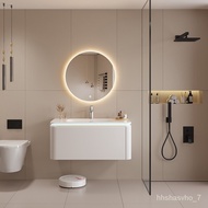 ‍🚢Dejiang Kole Bathroom Cabinet Ceramic Whole Washbin Entry Lux Style round Mirror Ambience Light Smart Mirror Cabinet W