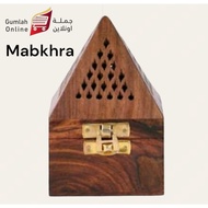 mabkhara Pyramid Wooden Kayu Mabkhara incense burner with Bakhoor incense / gaharu drawer