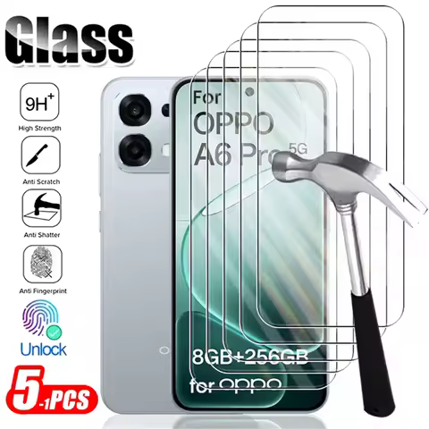 5-1Pcs 9H Clear Tempered Glass for Oppo A6 Pro 5G Full Cover Screen Protector On OppoA6Pro A 6Pro A6
