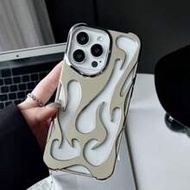 Fashionable New Hollow Flame Pattern Anti-Drop Electroplated Soft Phone Case Compatible With IPhone,