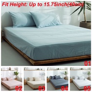 15.8 Inch Height Bed Sheet King Size Super King Size Queen Size Cadar Fitted Set Katil Mattress Cover 40cm Height Cotton Cadar