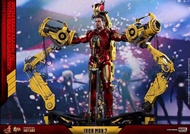 已開 Hottoys Marvel Ironman 2 Mark IV 4 suit-up gantry 黃臂 diecast mms 462 d22 mms462 sug set