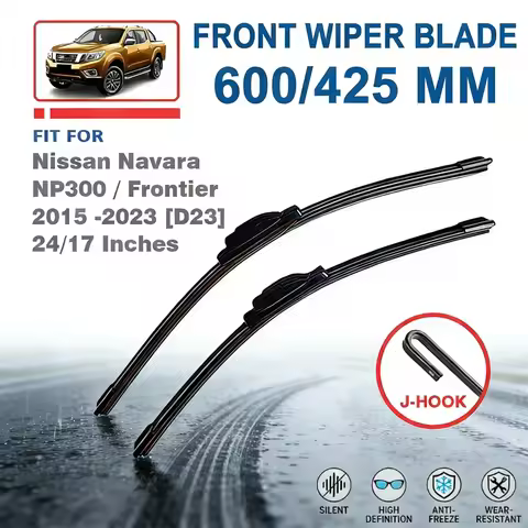 For Nissan Navara D23 2015-2023 NP300 Frontier Front Windscreen Wiper Blades - 24"+17" Windshield Re