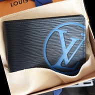Dompet Pria Original Branded Asli Louis Vuitton Initials Blue Marine
