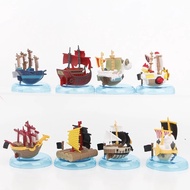 8pcs/Set Anime One Piece Figure Luffy Thousand Sunny Going Merry Marshall D Teach Boat Boa Hancock P