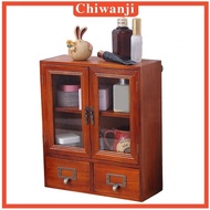 [Chiwanji] Storage Cabinet Desk Organizer Cupboard Showcase Rustic Key Box Holder Cabinet Shelf Wooden Display Rack for Home Living Room