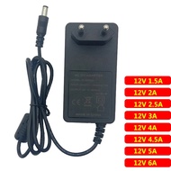 220 to 12 Volt 12 V 3 A Adapter Power Supply Adaptor AC DC 12V 1.5A 2A 2.5A 3A 5A 6A 5.5*2.5MM EU US Plug 12V6A Transformer